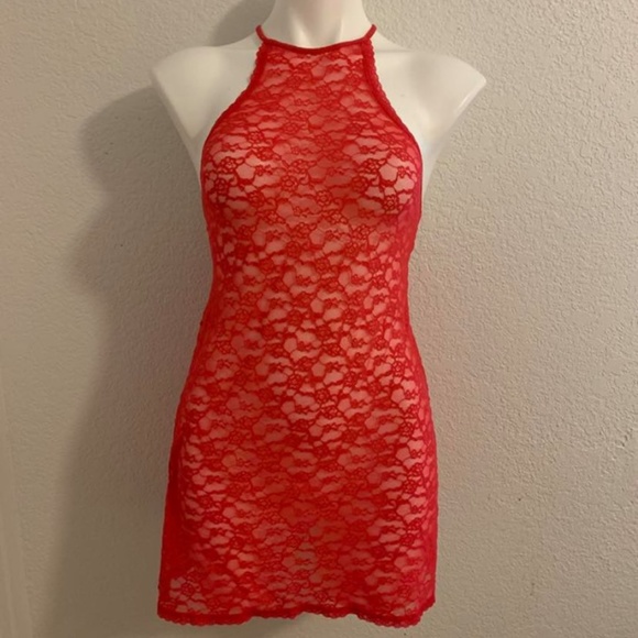 Red See-Through Lace Lingerie Victoria Secret - Picture 2 of 6